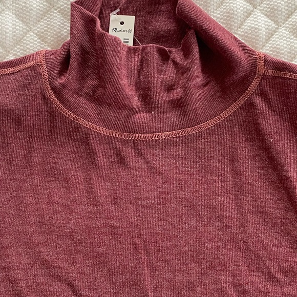 Madewell semi sheer mock neck shirt - Picture 3 of 5